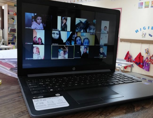 vídeo conferencia con los Estudiantes de kínder