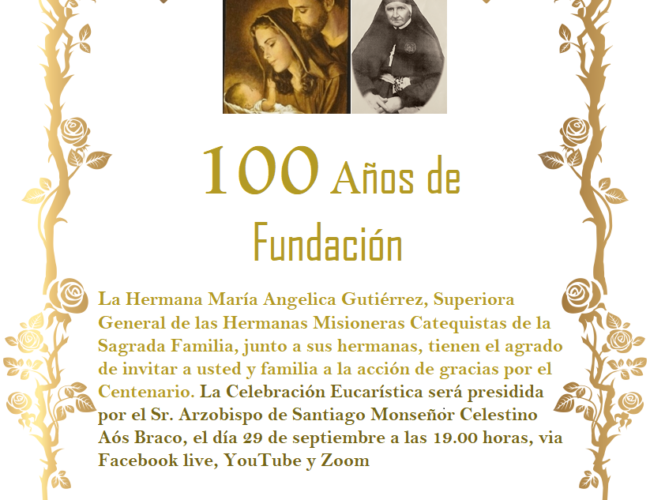 INVITACIÓN MISA DE ACCIÓN DE GRACIAS POR LOS 100 AÑOS
